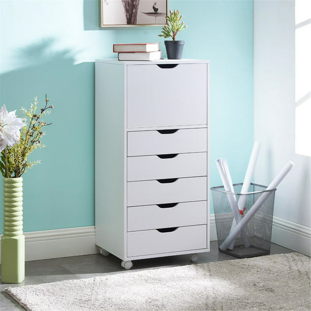Rolling Storage Chest 7-Drawer Office Storage Cabinet by Naomi Home ...