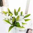 thumbnail image 4 of 5 lirios artificiales, flores artificiales de látex para decoración del hogar, fiestas de boda, oficinas, 4 of 5