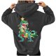 thumbnail image 1 of Mujer Otoño Invierno Navidad Color bloque dinosaurio linterna estampado cuello en V manga larga con capucha Tops pulóver blusa Fridja FKASFK3427, 1 of 4