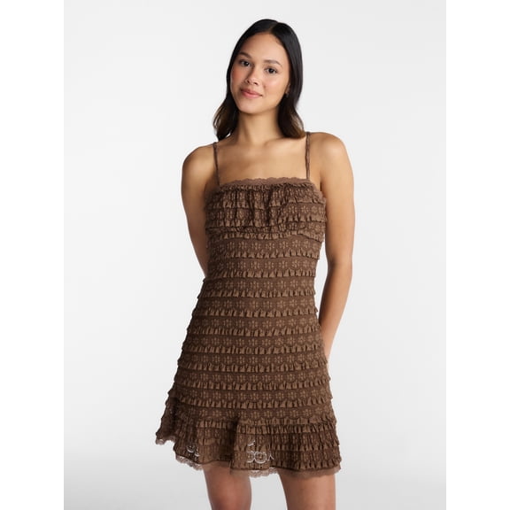 No Boundaries Lace Ruffle Mini Dress, Women’s XXS-XXL