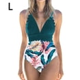 thumbnail image 4 of Greeniant Traje de baño sin mangas para mujer, traje de baño con relleno, traje de baño a la moda, ropa de playa, verde + flor blanca M Deportes acuáticos Flor azul + roja L Greeniant OD021064-23, 4 of 5