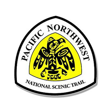 Pacific Northwest National Scenic Trail Sign Shaped Sticker Decal (hike hiking logo) Size: 4 x 4