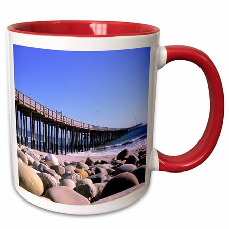 3dRose Ventura Pier, Ventura County, California, USA - Two Tone Red Mug, (Best Piers In California)