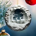 2024 Round Acrylic Flat Pendant Christmas Tree Decorations Reindeer