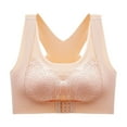 thumbnail image 3 of Fsqjgq Front Closure Bras for Women Plus Size Movement Padded No Underwire Gathering Push Up Bras Lace Edge Adjustable Wireless Bras Underwear Beige Xxl, 3 of 4
