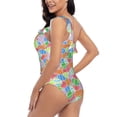 thumbnail image 4 of Sikiie easter eggs Print Women One Piece Swimsuits Tummy Control One Shoulder Bathing Suits Ruffle Swimwear, From S to XXL-X-Large, 4 of 6