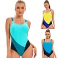 thumbnail image 4 of Traje de baño deportivo de una pieza de color a juego, traje de baño sexy sin espalda para mujer, 4 of 6