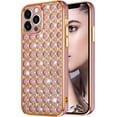 thumbnail image 3 of Glitter Case Compatible with iPhone 13 Pro Max Cute Case for Women Girls, Luxury Crystal Shiny Bling 3D Diamond Jewelry Rhinestone Slim Soft TPU Bumper Protective Sparkly Cover Girly Case Pink, 3 of 14