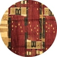 thumbnail image 1 of Ahgly Company Indoor Round Abstract Brown Contemporary Area Rugs, 4' Round, 1 of 4