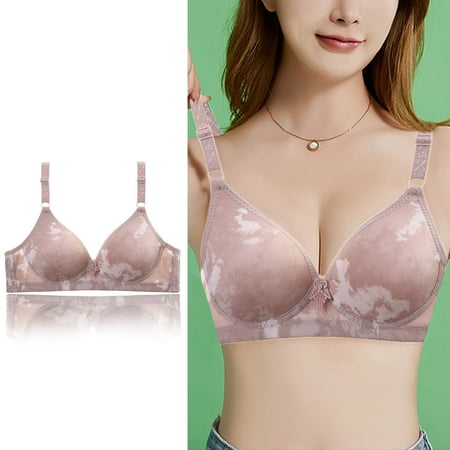Clearance! Weikingp Bras for Women Women S Sexy Comfortable Medium And Old Age Large No Thin Three Breasted Printing Traditional Bra Bralettes for Women Plus Size Lingerie Grey 42