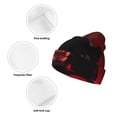 thumbnail image 3 of Lsque Panther Red Background Pattern Knitted Beanie, Unisex Winter Hat, Knit Hat Winter Beanies Thick Fisherman Beanies Cuffed Plain Skull Caps, 3 of 6