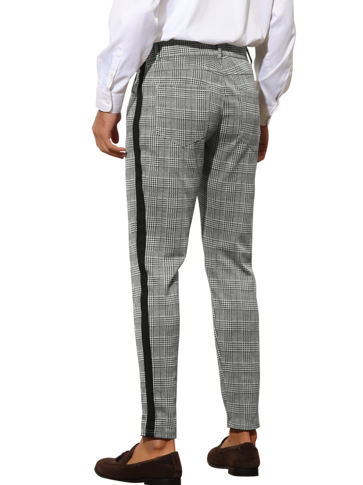 Houndstooth Check Slim Fit Trousers | Grey | Tommy Hilfiger