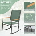 thumbnail image 5 of Walsunny Outdoor Patio Chairs Set of 4 Rockers Metal Rocking Chairs Furniture for Porch Backyard Lawn Garden,Green, 5 of 9