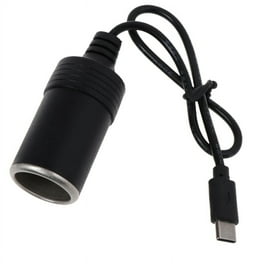 J&D USB-C To 12V Car Cigarette Lighter Converter, 18W Power Cable for Dash  Cam, GPS, Red, 1 ft