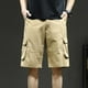thumbnail image 4 of Pantalones Cortos Deportivos para Hombre con Bolsillos de Moda Casual Múltiples Bolsillos Pantalones Cortos, Algodón Sólido, 4 of 9