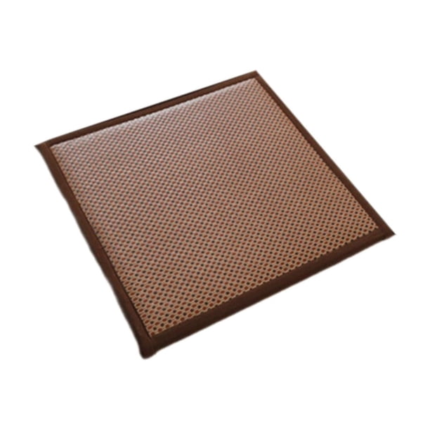 Alfombra tejida para el suelo que se puede empalmar, alfombra cuadrada de verano para la comida, dormitorio, mesita de noche. Rojo marrón