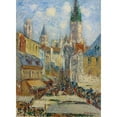thumbnail image 3 of Gustave Loiseau 19x24 Black Modern Framed Museum Art Print Titled - Place De La Basse, Old Tour and the Place Market, Rue De L'Epicerie (1929), 3 of 5