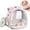 Pink, variant on 2-Pack Guinea Pig Carrier and Burrowing Bed, Portable Small Animal Cage with Clear Window, Plush and Fluffy Hideaway Pet Bed for Piggies, Hamster