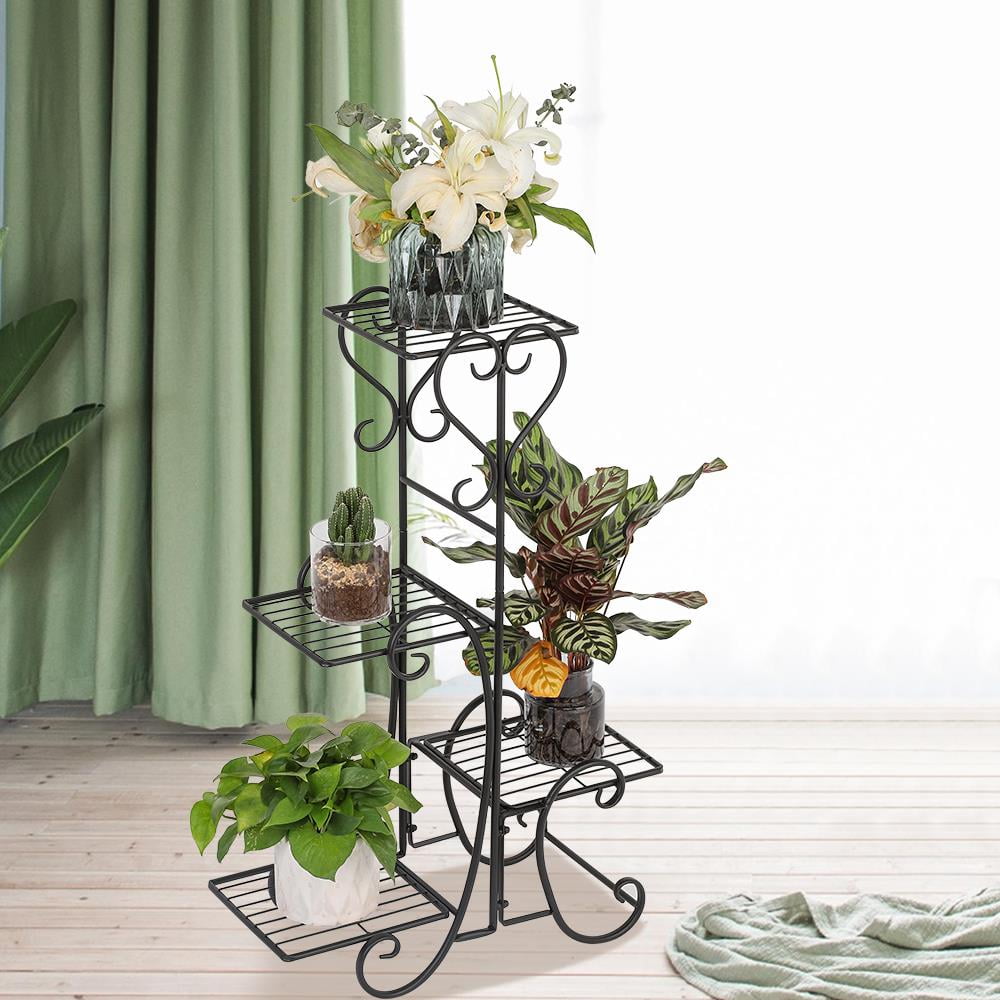 Ktaxon 4-Tier Metal Iron Flower Plant Stand for Balcony Garden