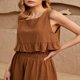 thumbnail image 2 of Trajes de 2 piezas sexy para mujer Conjuntos cortos de verano de lino con cuello redondo Ropa de uso diario FLhrweasw Nuevo, 2 of 6