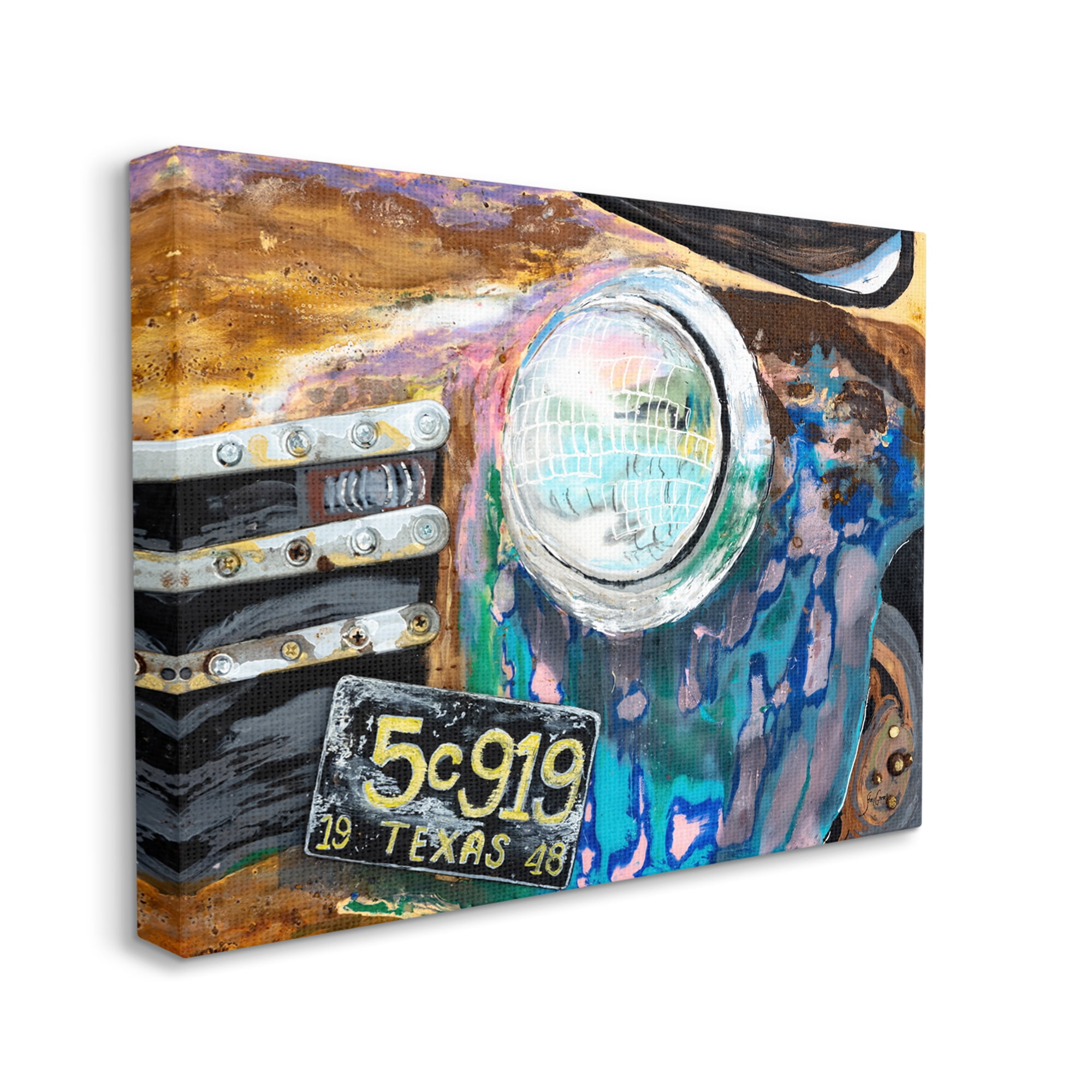 Stupell Industries Up-Close Texas Car Headlight Modern Street Style Painting Gallery Wrapped Canvas Print Wall Art, Design by Stacy Gresell