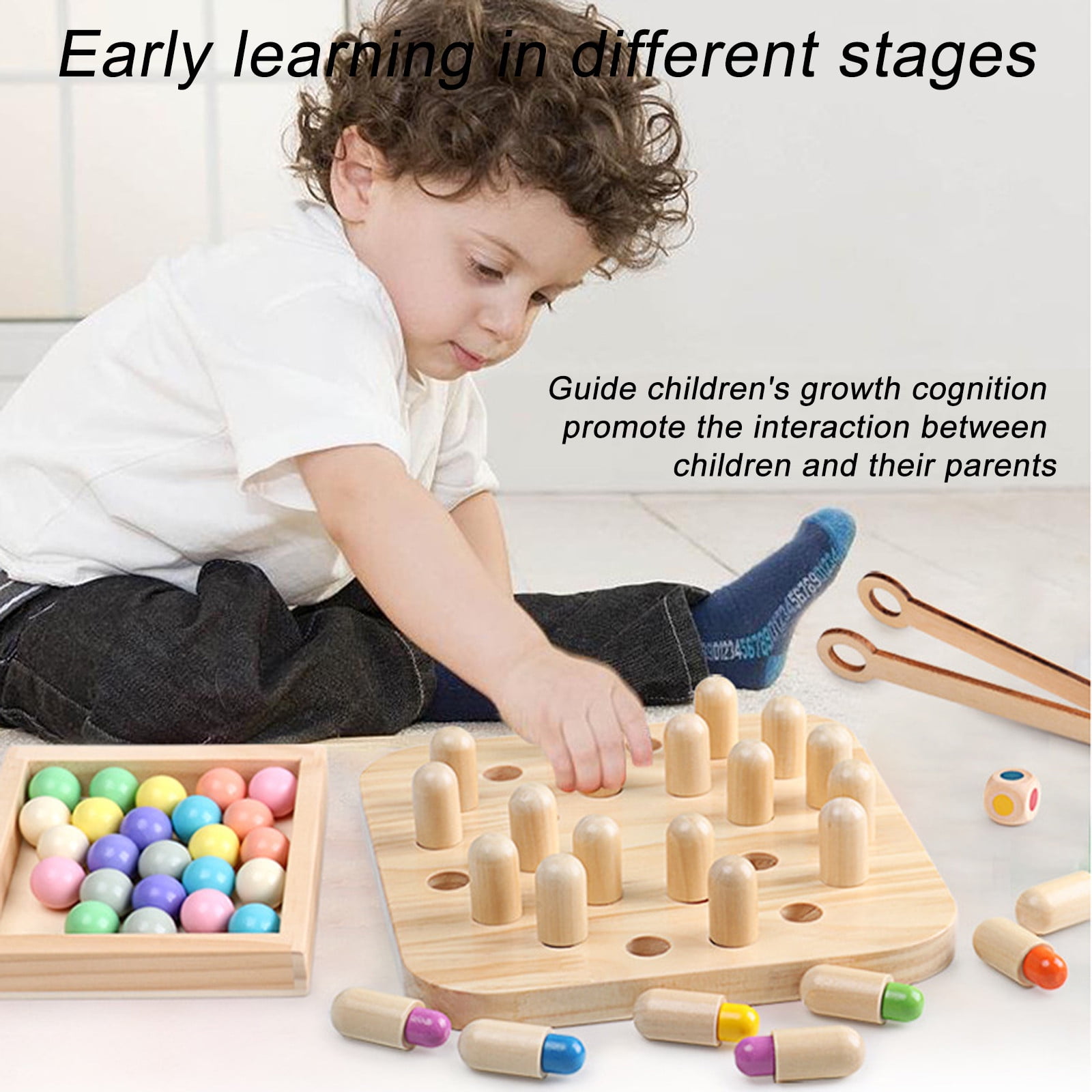 Wooden Memory Match Stick Game Kid Intelligence IQ Brain Teaser Game 