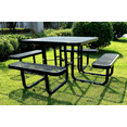 LifeYard 46" Steel Square Picnic Table,Expanded, Metal Outdoor Table