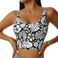 thumbnail image 2 of Lsque Tropical Leaves Printed Women'S Sports Bra, Compression, Moisture Wicking, High-Impact Sports Bra For Women,Supportive sports bra-Small, 2 of 9
