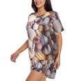 thumbnail image 2 of Lsque Sea Shells Women's Short-Sleeved Pajama Set - 2 Piece Soft and Lightweight Sleepwear Set-3X-Large, 2 of 9