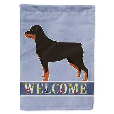 Carolines Treasures CK3617CHF Rottweiler Welcome Flag Canvas House Size  Large multicolor