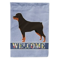Rottweiler Welcome Flag Canvas House Size