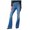 Blue, variant on Women's No-Button Stretch Flare Jeans Pull On Jeans Denim Pants Regular Fit Jean