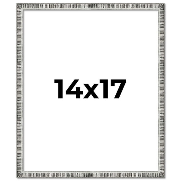14x17 Frame Silver Picture Frame - Complete Modern Photo Frame Includes UV Acrylic Shatter Guard