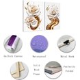 thumbnail image 6 of ZHONGYUTONG Abstract White & Gold Rose Wall Decor 2 Panels Elegant Blooming Rose Flowers Canvas&nbsp;Art Prints Paintings Modern Artwork Home Decor (11.00" x 14.00" x 2PCS), 6 of 6