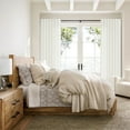 thumbnail image 6 of Topfinel 90 Inches Long Semi Sheer Curtains,Natural Linen Blended Light Filtering Window Curtains for Living Room Bedroom Back Tab Drapes with Hooks，Set of 2, 6 of 7
