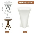 thumbnail image 2 of Round Cocktail Tablecloth 24" x 43", Highboy Spandex Stretch Tablecloth Table Cover, (Cream), 2 of 6