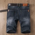 thumbnail image 2 of Pantalones vaqueros cortos con cordón gris para hombre, pantalones cortos de mezclilla de gran tamaño para hombre, elásticos, con cremallera, nuevos en Harajuku Vintage Rude, 2 of 5