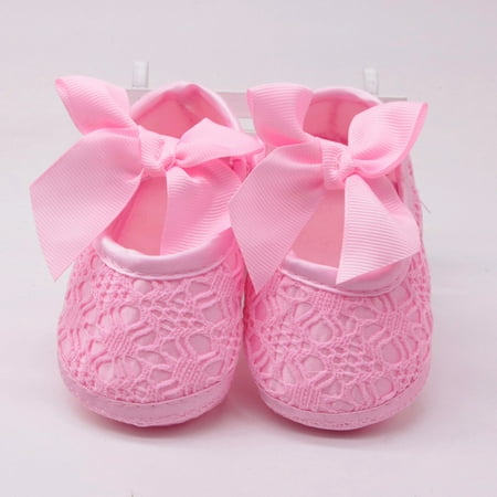 

solacol Newborn Shoes for Girls Newborn Baby Girl Soft Shoes Soft Soled Non-Slip Bowknot Footwear Crib Shoe Baby Crib Shoes