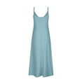 thumbnail image 3 of Adeawade Women Summer Dresses Sleeveless V Neck Maxi Dress For Solid Color Hollow Out Resort Style Spaghetti Strap Classic Clothing Xl Blue, 3 of 4