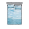 thumbnail image 2 of Ambesonne Nautical Fitted Sheet & Pillow Sham Set, Calm Sea Paradise, Twinxl, Pale Blue, 2 of 3