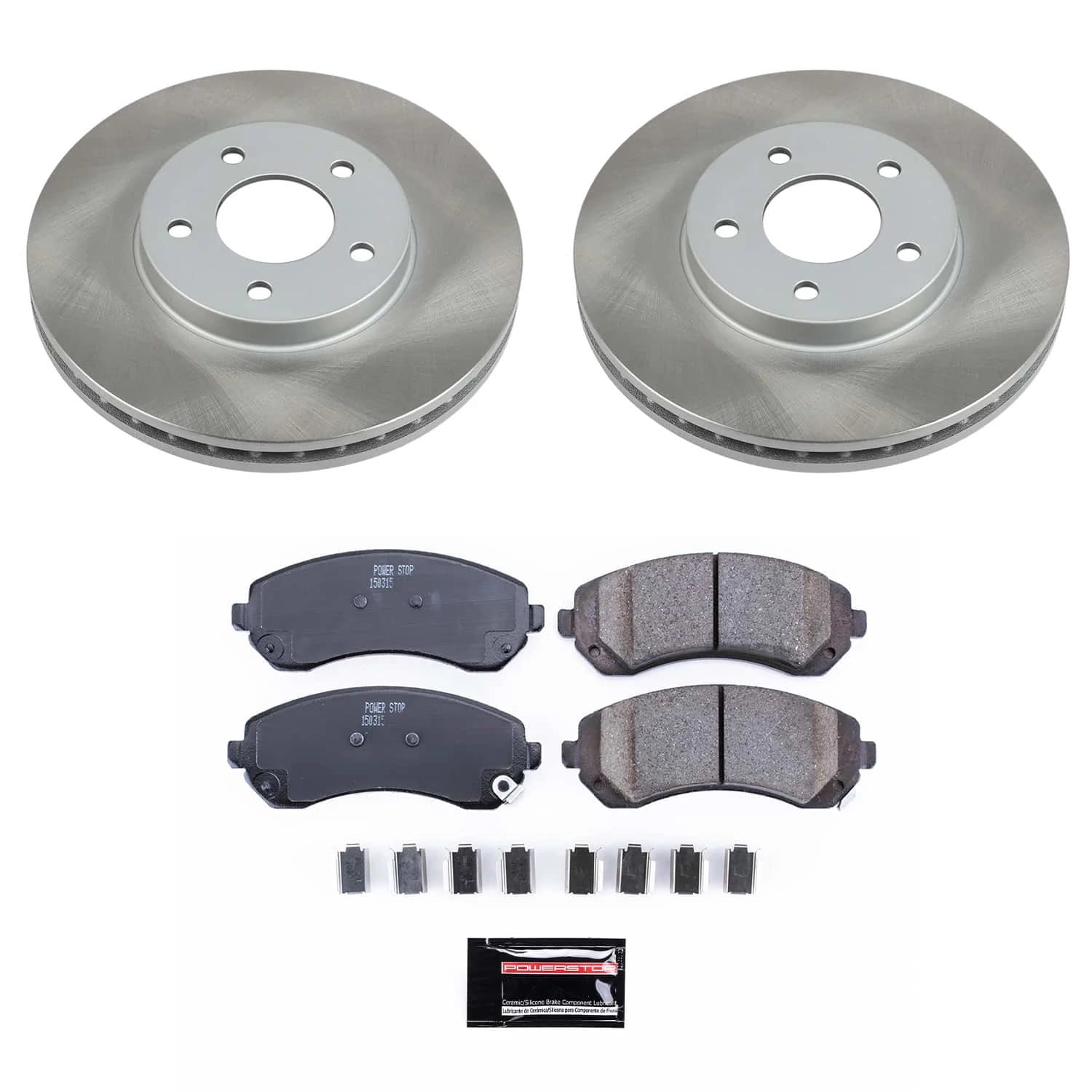PowerStop Front Semi-Coated Rotor and Low-Dust Ceramic Brake Pad Kit SC5234