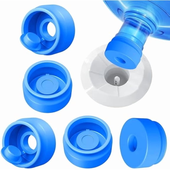 3 and 5 Gallon Water Jug Cap, Silicone Reusable Replacement Cap, Non Spill Bottle Caps for 55mm Bottle Water Dispenser Caps - Pack of 3