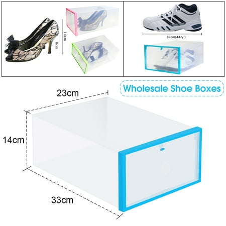 20pcs stackable foldable organizer shoe wholesale clear plastic storage box