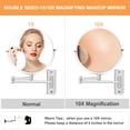 thumbnail image 2 of Espejo de maquillaje FowCye montado en la pared, 8 pulgadas, 1X/10X, cromado, 2 of 7