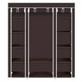 thumbnail image 5 of Goorabbit Portable Wardrobe Closet Clothing Organizer with Dustproof Non-Woven Fabric Closet Storage Organizer for Bedroom With 12 Shelves and 1 Clothes Hanging Rail,(150*45*175cm)-Dark Brown, 5 of 12
