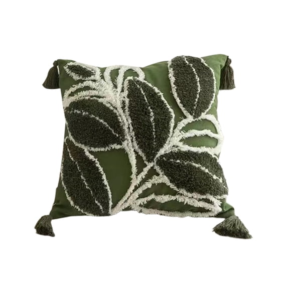 Vintage Bohemian Tufted Pillow Cover, Hand Drawn Tassel Cushion Case, Soft Farmhouse Slipcover, Decorative Pillowcase for Sofa Couch Bed Home Bedroom Decor