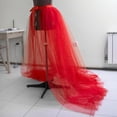 thumbnail image 4 of Women Tie Waist Flowing Long Tulle Skirt See Through Mesh Tutus Detachable Long Overskirt for Formal Prom Wedding Party, 4 of 8
