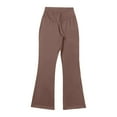 thumbnail image 5 of HXWCHs Women's Stretch Yoga Pants Straight Leg Casual Lounge Running Pants Brown L, 5 of 5