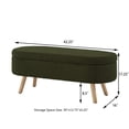 thumbnail image 5 of GZXS 42 Inch Oval Entryway Storage Bench, Boucle Upholstered Flip-Top Ottoman with Safety Hinges and Rubber Wood Legs (Dark Green), 5 of 6