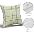 thumbnail image 4 of Green Plaid Pillow Covers 18x18 Set of 2 Spring Light Blue Green Colored Buffalo Checked Print Summer Decorative Throw Pillows Holiday Pillowcase Cotton Square Cushion Cover Decor for Couch Bed Sofa, 4 of 6